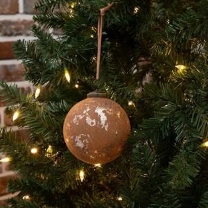 Robert Stanley Home Collection Brown Distressed Ball Ornament Large